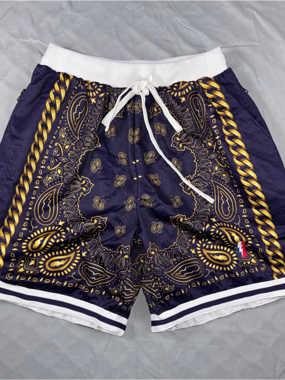 Collect & Select x Ben Baller Paisley Chain Mesh Basketball Shorts Size Large